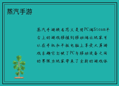 蒸汽手游